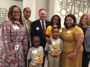 Bush Elementary students and staff (Alief ISD) with Council Member Mike Laster.